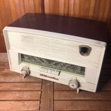 Old radio atlantic bakelite white & bordeaux red vintage #a533