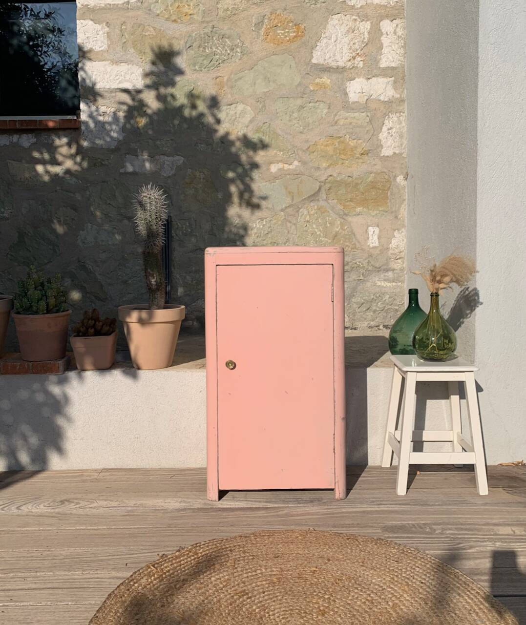 Small powder pink Parisian wardrobe