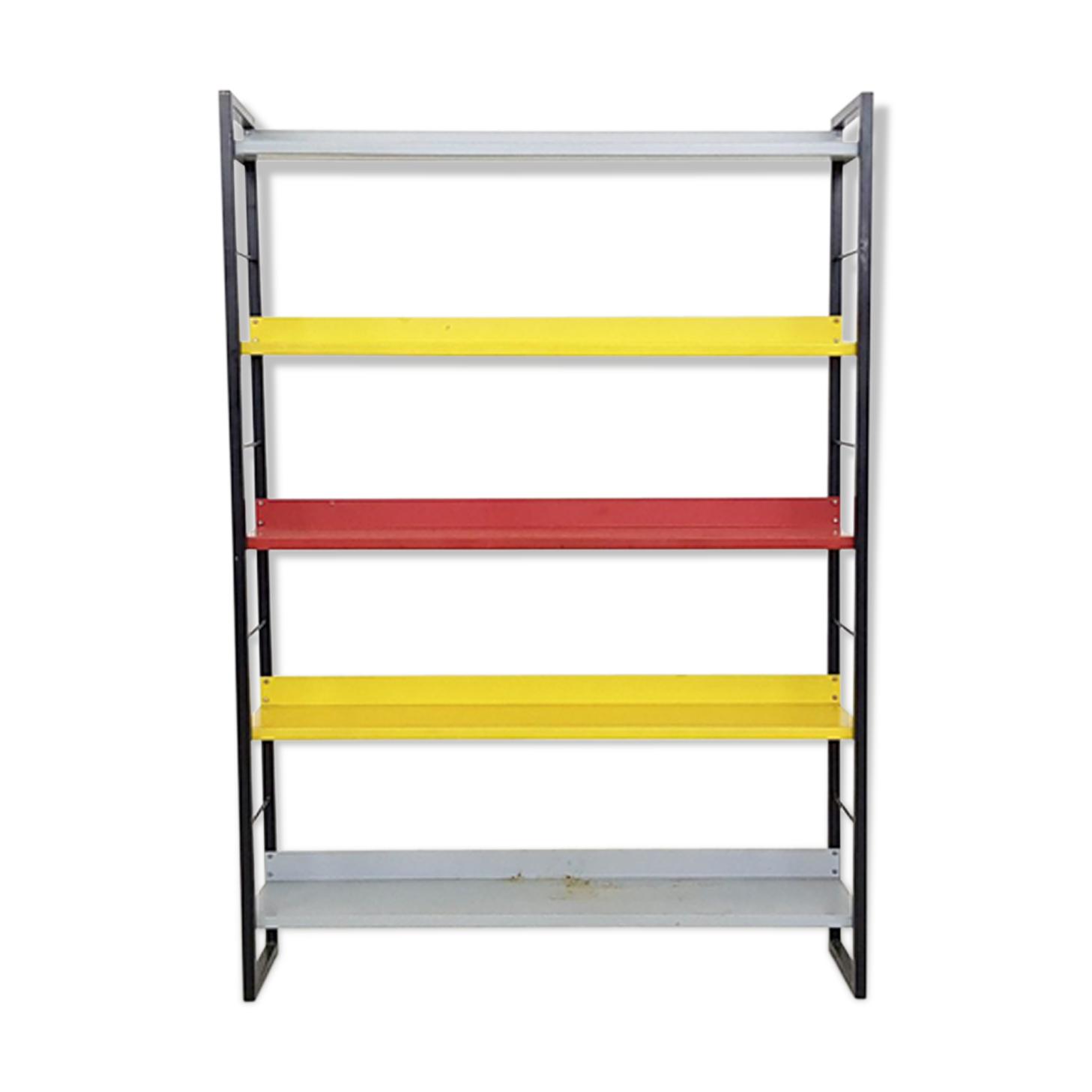 A. D. Dekker for Tomado free standing metal book shelves, The Netherlands 1950's