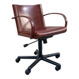 Leather desk chair on wheels, Matteo Grassi