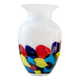Multi color glazen vaas, primaire kleuren met wit glas