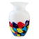 Multi color glazen vaas, primaire kleuren met wit glas