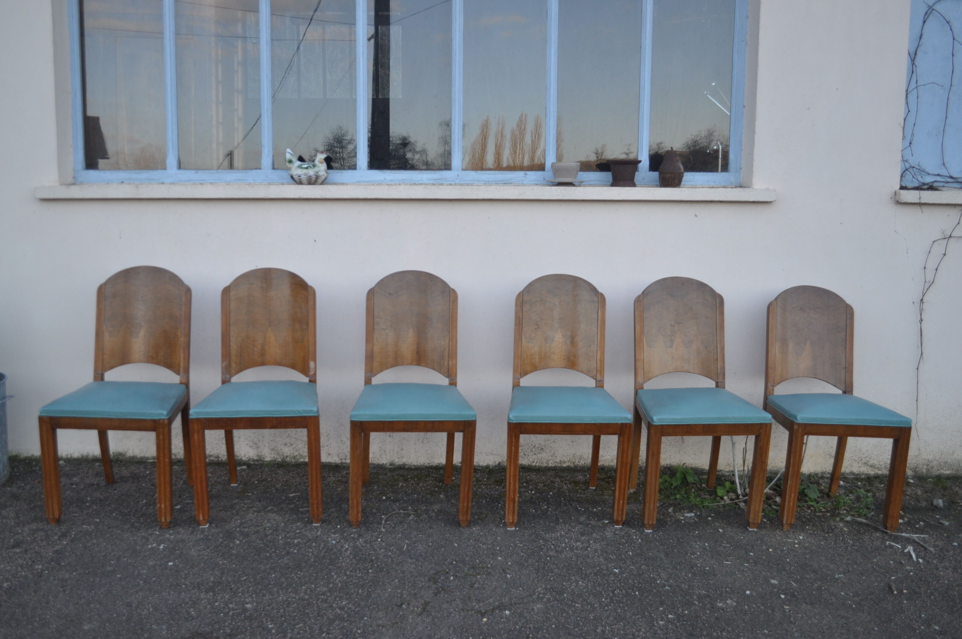 Set of 6 art deco chairs