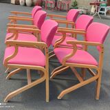 Series of vintage thermo folded armchairs