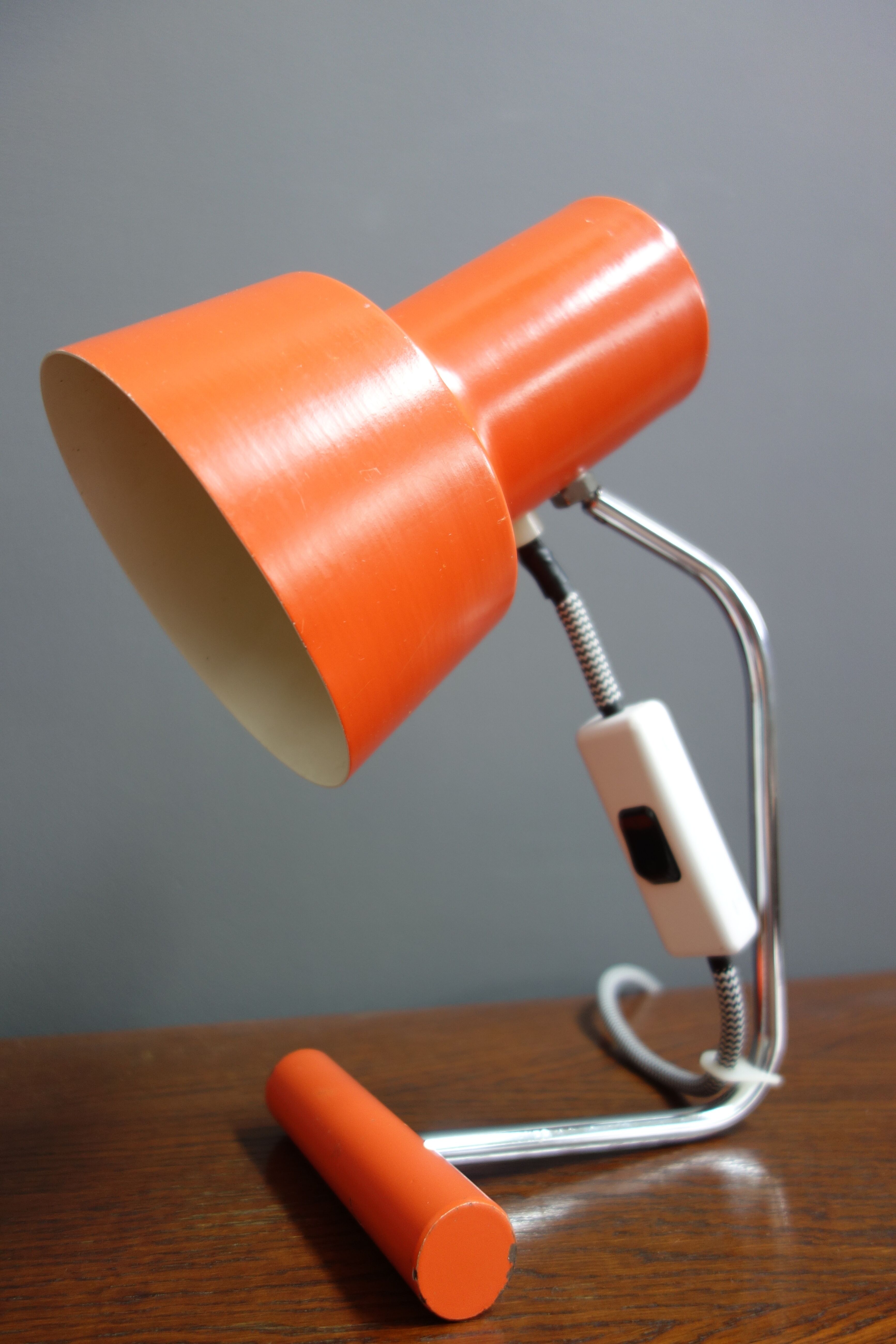 Orange desk lamp by Josef Hurka for Napako 1970