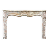 Early 19th century Louis XV style fireplace in grey Ardennes marble