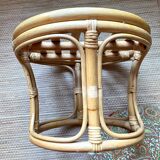 Pouf en rotin vintage