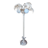 Lampadaire palmier blanc vintage 3 globes