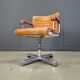 Chaises de bureau modernes en acier et cuir italien par Ettore Sottsass, Poltronova 1970