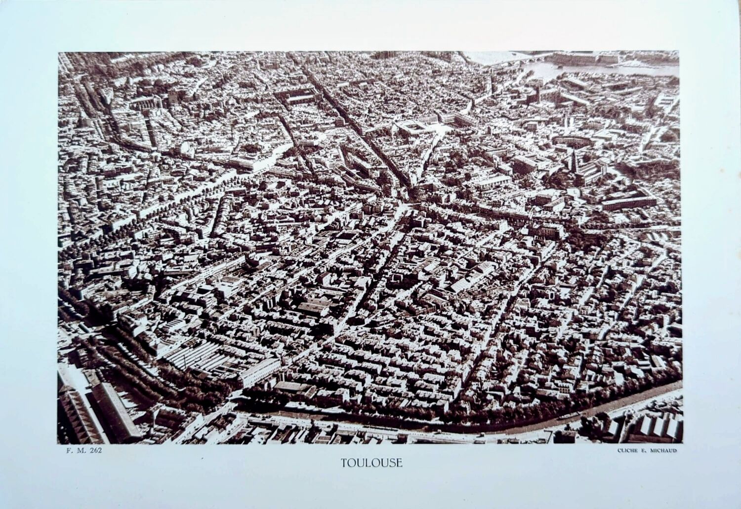 Toulouse, Haute-Garonne, photo print plate from 1942.