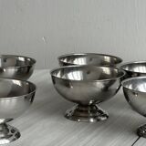 Set of 6 stainless steel ice cream bowls