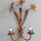 Vintage gold metal wall lamp, 70s