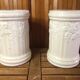 Pair scheurich keramik vase white ceramic vines decor #a471