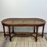 Louis XVI style walnut piano bench
