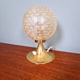 Space Age brass and textured glass table lamp, 1970s