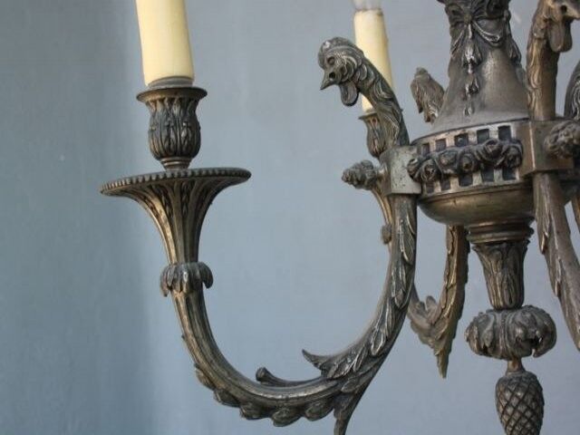 Gloss metal silver style Louis XVI