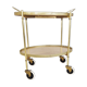 Mid century brass and wood serving trolley, 1950s