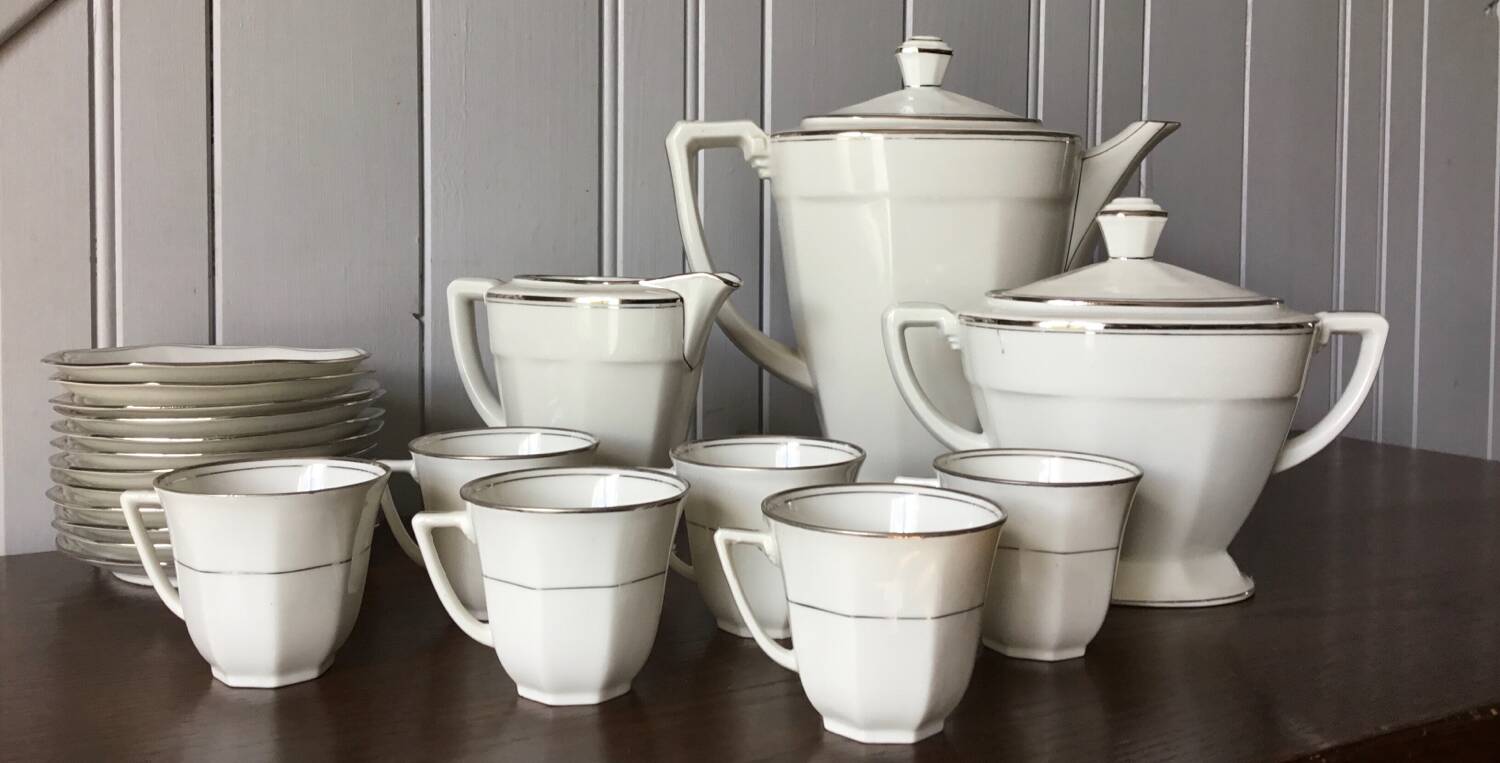 Limoges porcelain coffee service by Legrand