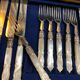 Silver and mother-of-pearl cheese service