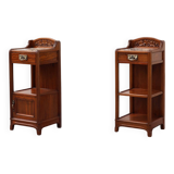 Pair Art Nouveau Nightstands with marble top by Paul Alexandre Dumas, Franc
