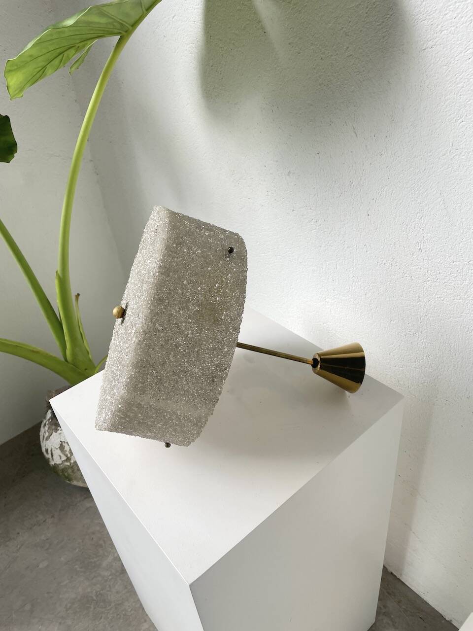 70s granite Perspex pendant light