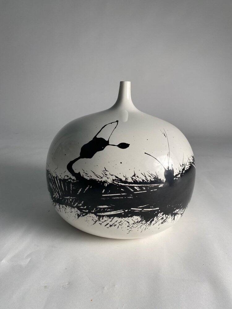 Glazed Ceramic Vase attributed to Emilio Scanavino, Italy, 1970s