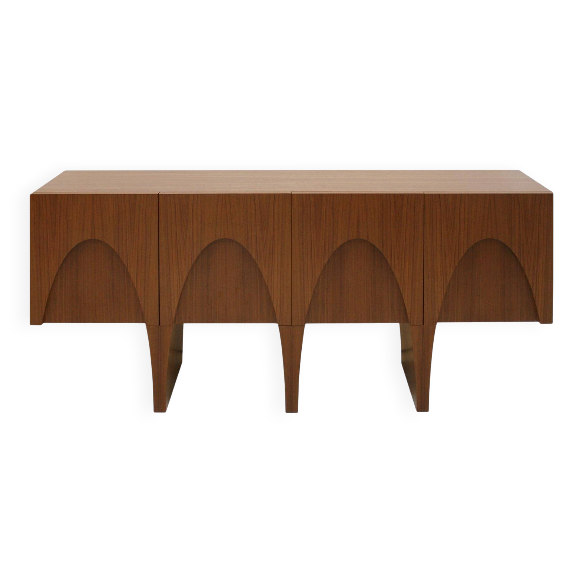 Contemporary Modern Teak and Lemongrass Wood Italian Sideboard