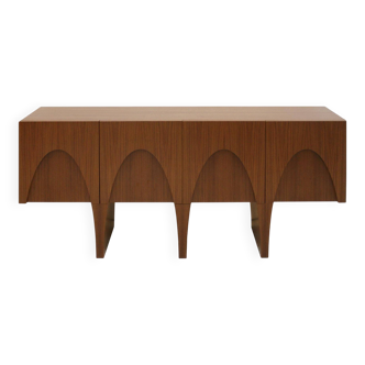 Contemporary Modern Teak and Lemongrass Wood Italian Sideboard