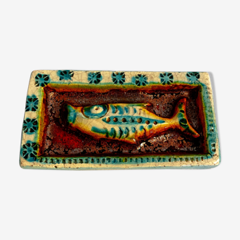 Ceramic plate vintage fish