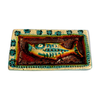 Ceramic plate vintage fish
