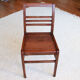 Set of 4 antique chairs waxed wood vintage bistro