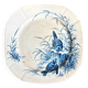 Assiette plate Gien en terre de fer bleue, service "Oiseaux" vers 1870 n°5