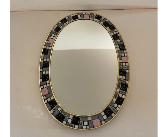 Miroir vintage ovale en céramique | Selency