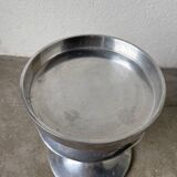 Brushed stainless steel console pedestal 1970