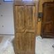 Antique display cabinet in oak and walnut, Louis XVI style.
