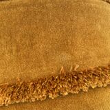 Golden yellow velvet pouf