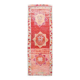 Tapis de couloir vintage à motif étoilé rouge et rose, 98 x 285 cm
