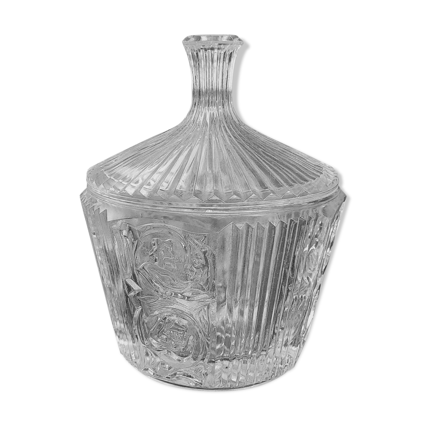 Sucrier verre ciselé