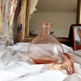 Carafe flacon en verre rose