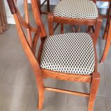 set of 6 recent Restoration style chairs in solid stained beech in excellent condition