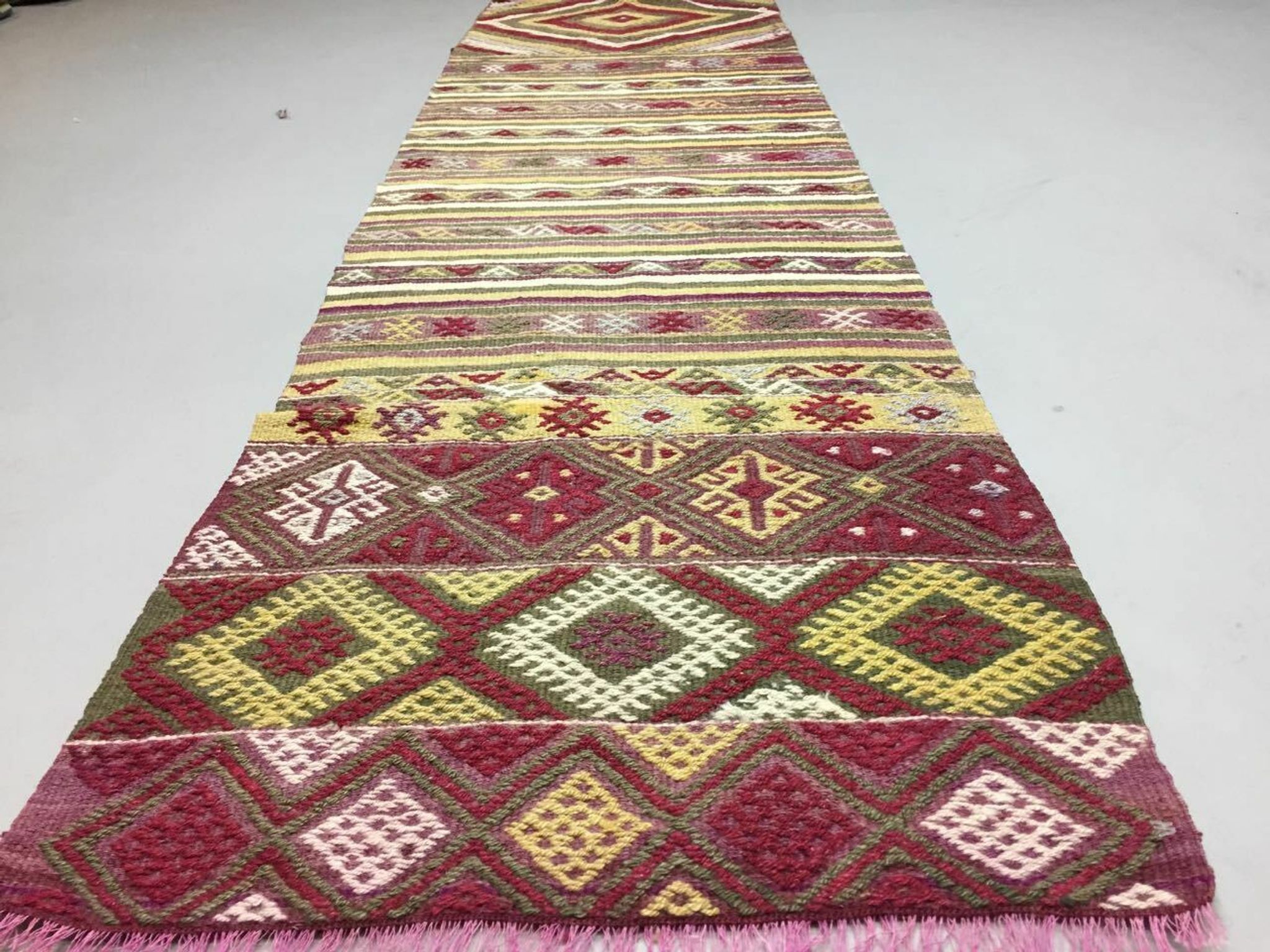 Turkish kilim runner 210x58 cm