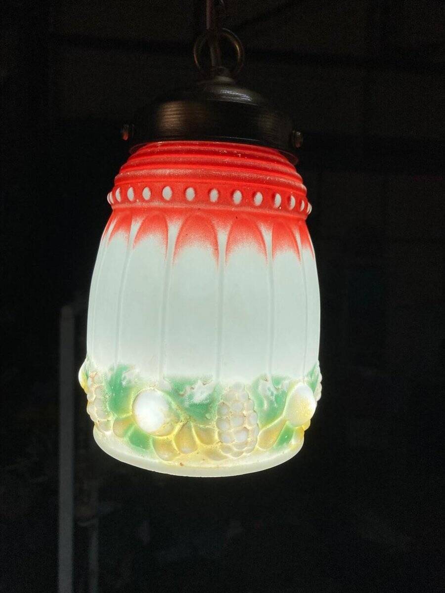 Ancienne lampe Art déco en verre, années 20