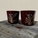 Pair of vintage Asian patterned flowerpots from the 1980s