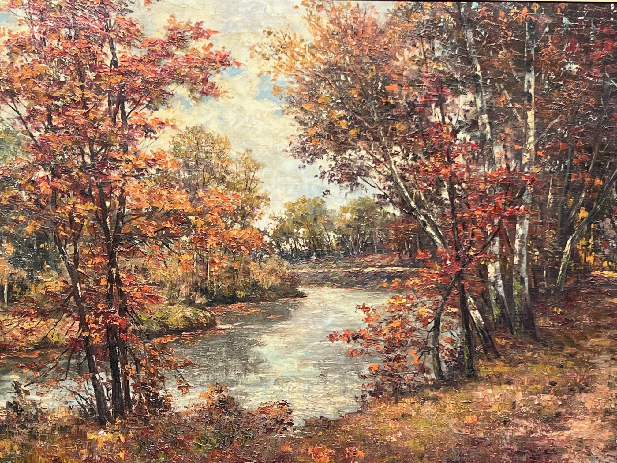 M. van Eys “River landscape”. Oil on canvas.