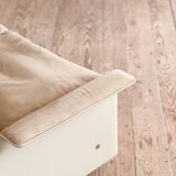 Canapé design 620 en suédine beige par Dieter Rams pour Vitsœ – Mid-Century