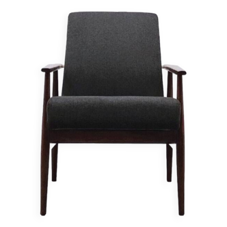 1960 Henryk Lis Mid Century Armchair in Dark Gray Tweed