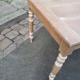 Table de ferme patine ancienne pieds tournés