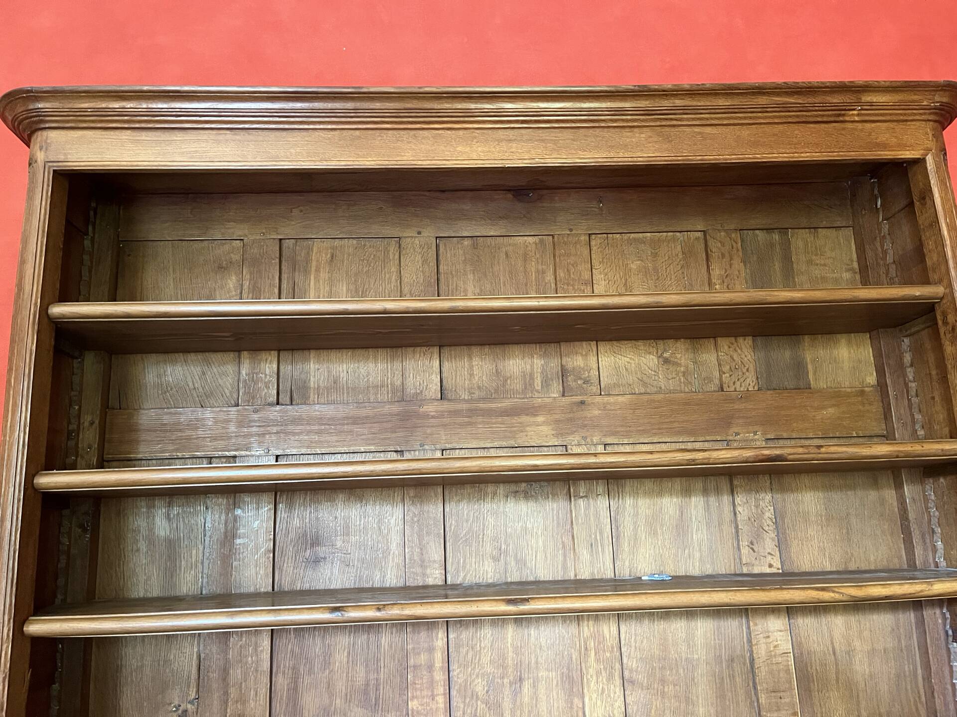 Pair of large oak bookshelves in louis-philippe style