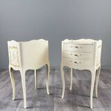 Pair of Louis XV style bedside tables, 20th century.