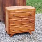 Vintage chest of drawers from the 50s with compass feet and 3 drawers